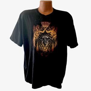 Vice TShirt Mens XXL Black Orange Rhinestone Skull Couture hip hop rap